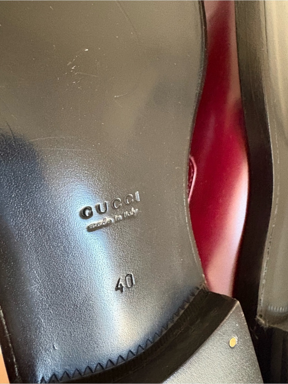 GUCCI Women’s Burgundy Leather Loafers NEW Size 40 / US 10 - Picture 10 of 11